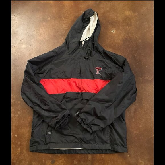 Charles River Texas Tech Pullover Windbreaker Jacket With Hood Size Small - Picture 1 of 5